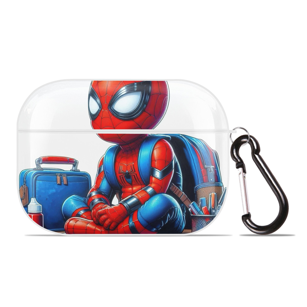 （画像用） Spider Man スパイダーマン 【AirPods Pro用】ハードシェル保護ケース 耐衝撃・防指紋・カラビナ付き商品仕様