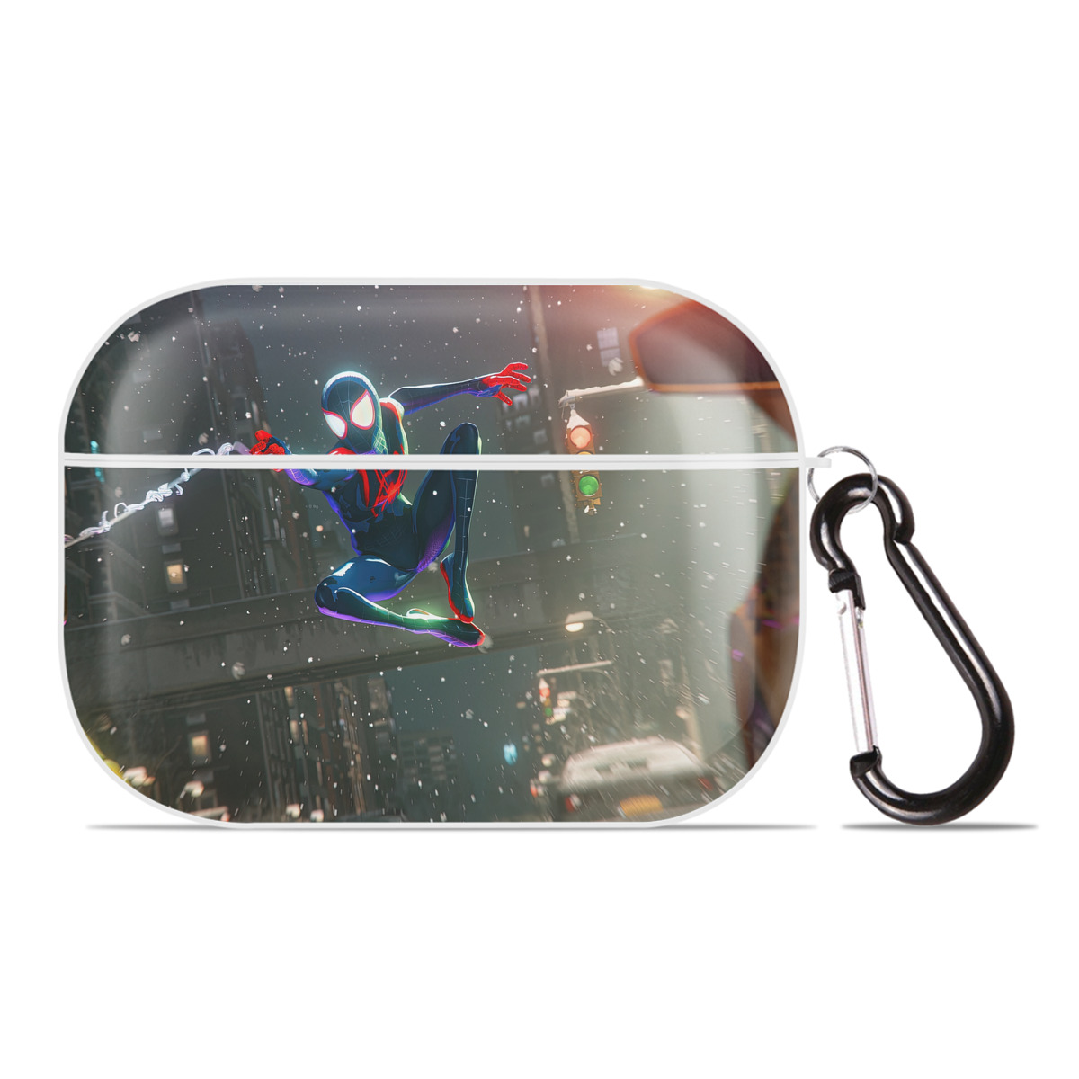 （画像用） Spider Man スパイダーマン 【AirPods Pro用】ハードシェル保護ケース 耐衝撃・防指紋・カラビナ付き商品仕様