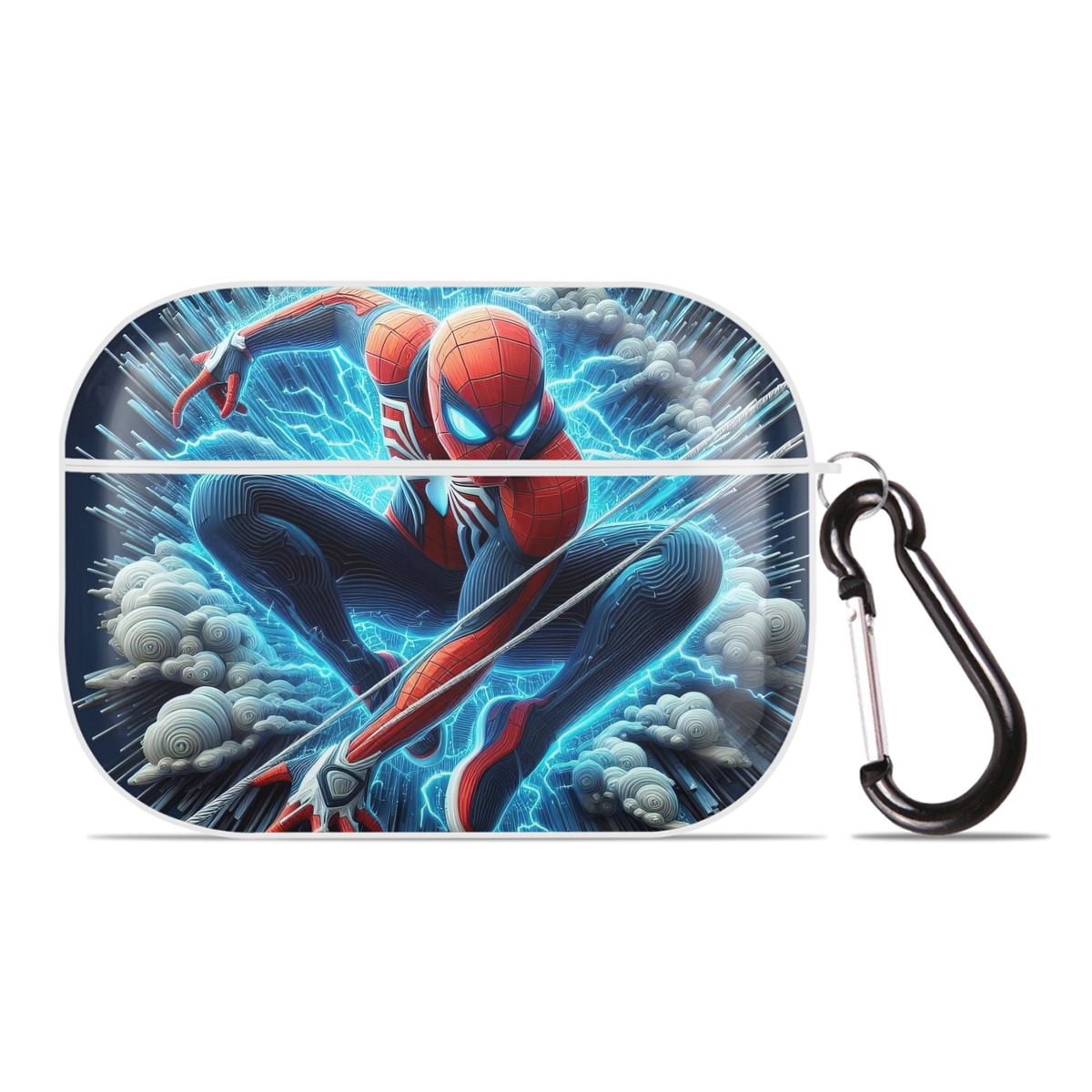 （画像用） Spider Man スパイダーマン 【AirPods Pro用】ハードシェル保護ケース 耐衝撃・防指紋・カラビナ付き商品仕様