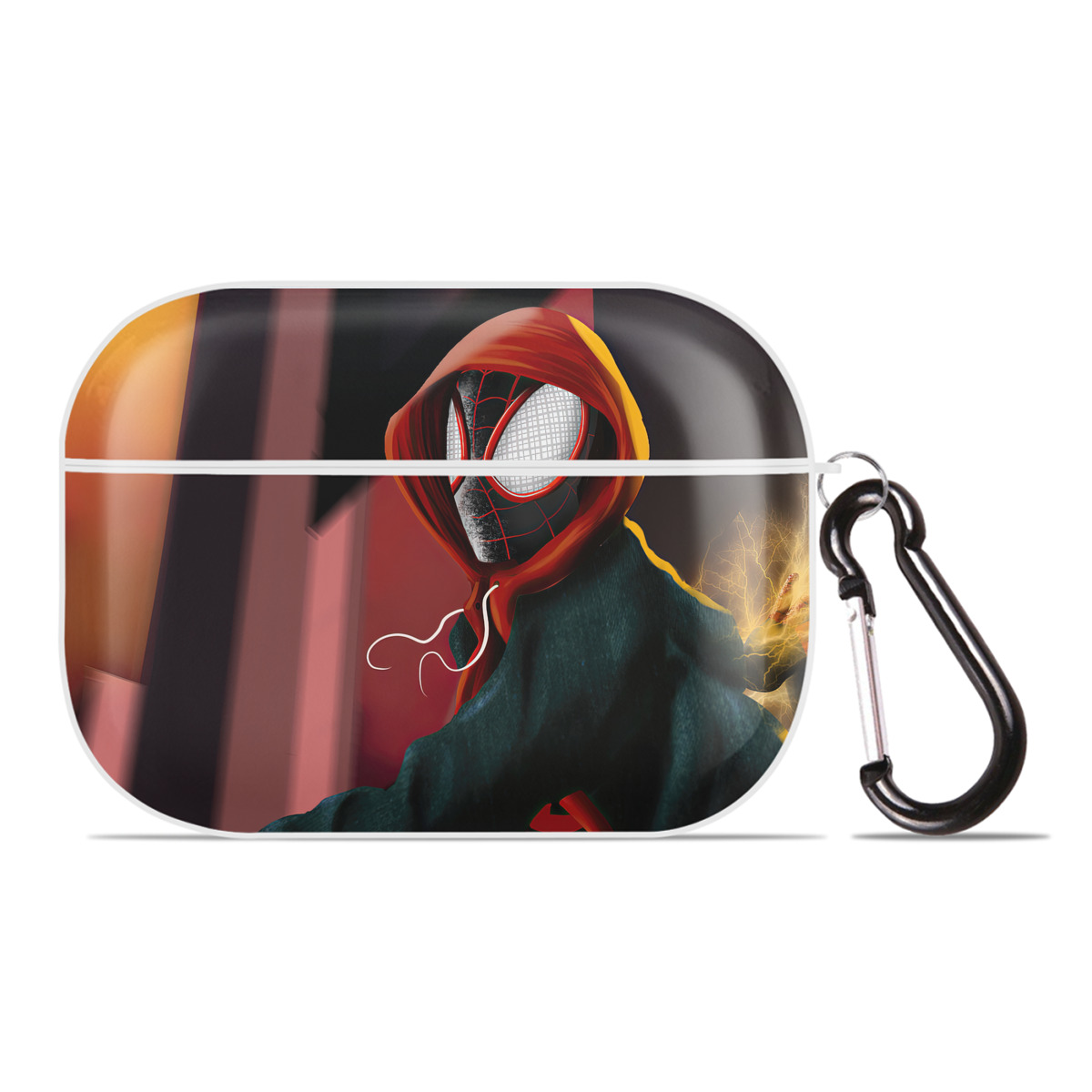 （画像用） Spider Man スパイダーマン 【AirPods Pro用】ハードシェル保護ケース 耐衝撃・防指紋・カラビナ付き商品仕様