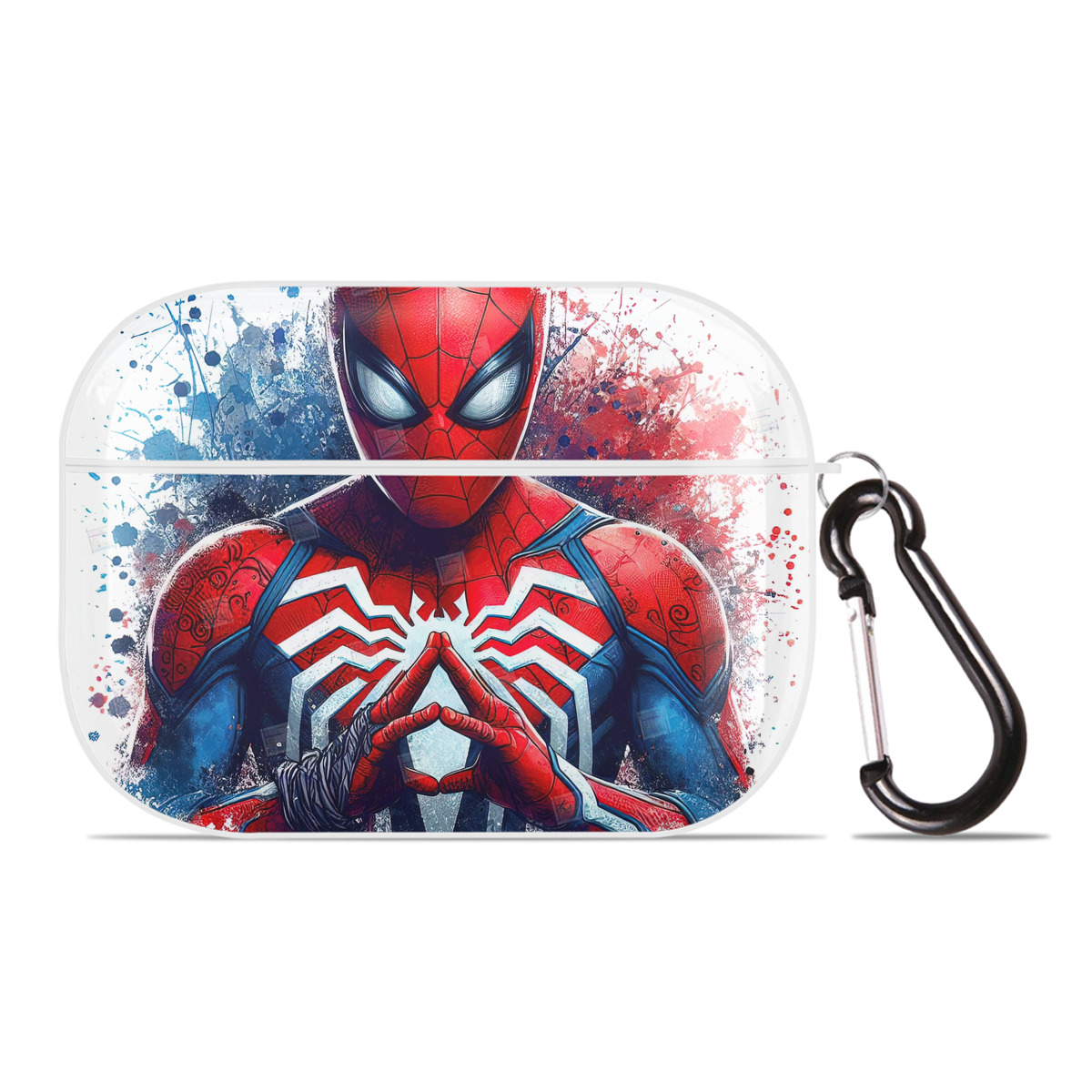 （画像用） Spider Man スパイダーマン 【AirPods Pro用】ハードシェル保護ケース 耐衝撃・防指紋・カラビナ付き商品仕様