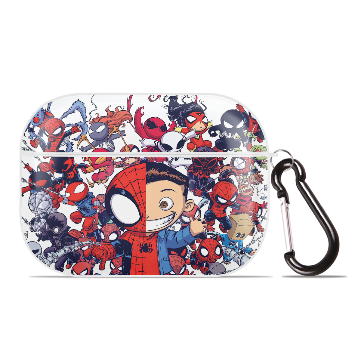 （画像用） Spider Man スパイダーマン 【AirPods Pro用】ハードシェル保護ケース 耐衝撃・防指紋・カラビナ付き商品仕様