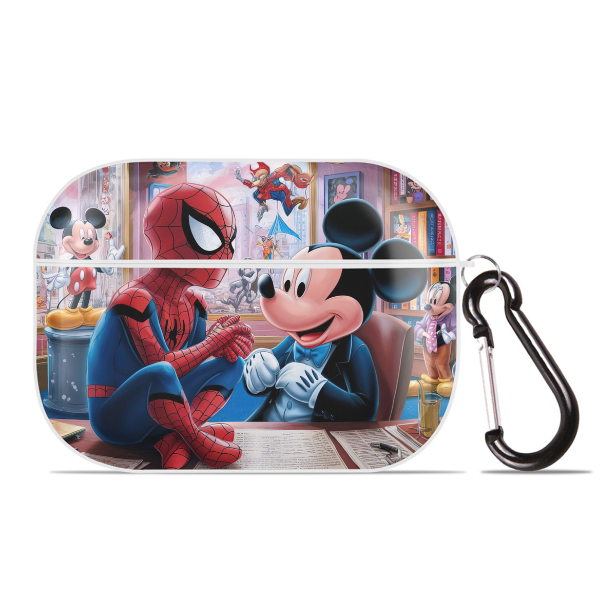 （画像用） Spider Man スパイダーマン 【AirPods Pro用】ハードシェル保護ケース 耐衝撃・防指紋・カラビナ付き商品仕様