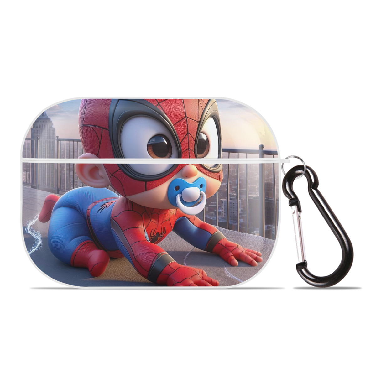 （画像用） Spider Man スパイダーマン 【AirPods Pro用】ハードシェル保護ケース 耐衝撃・防指紋・カラビナ付き商品仕様