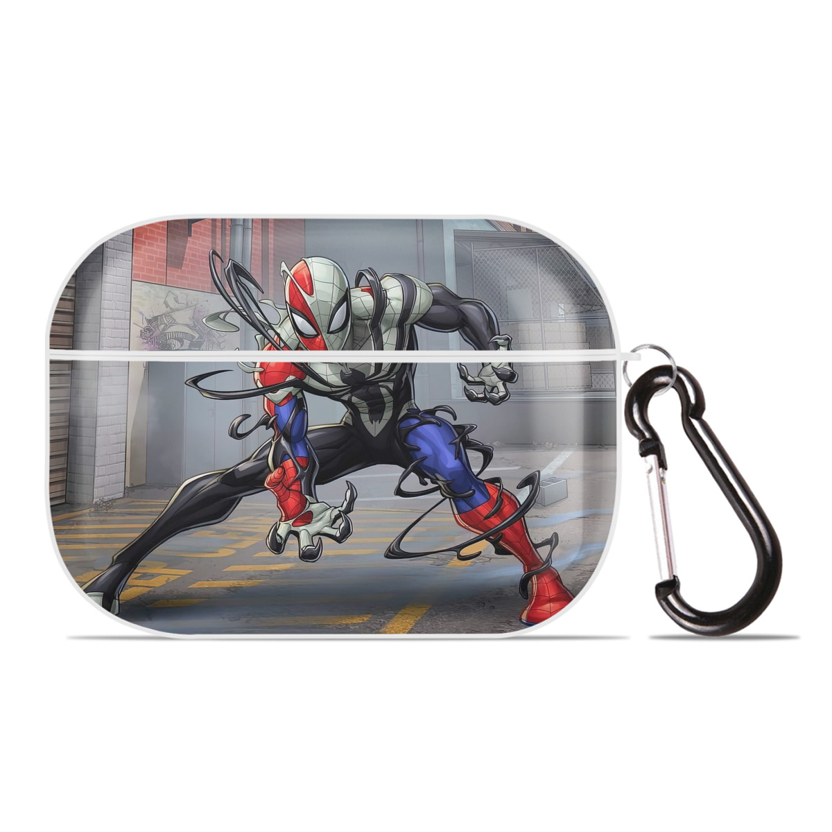 （画像用） Spider Man スパイダーマン 【AirPods Pro用】ハードシェル保護ケース 耐衝撃・防指紋・カラビナ付き商品仕様