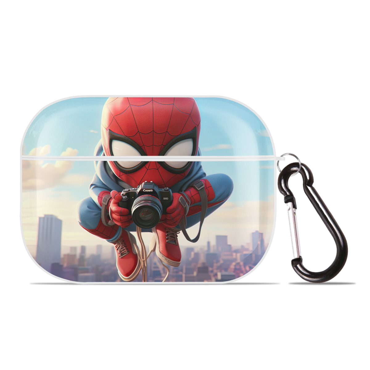 （画像用） Spider Man スパイダーマン 【AirPods Pro用】ハードシェル保護ケース 耐衝撃・防指紋・カラビナ付き商品仕様