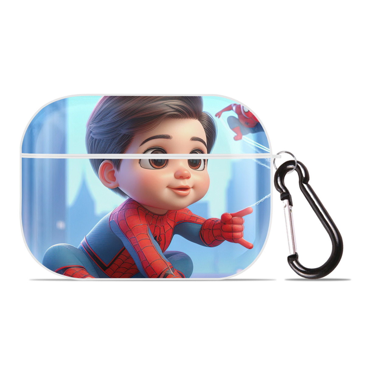 （画像用） Spider Man スパイダーマン 【AirPods Pro用】ハードシェル保護ケース 耐衝撃・防指紋・カラビナ付き商品仕様