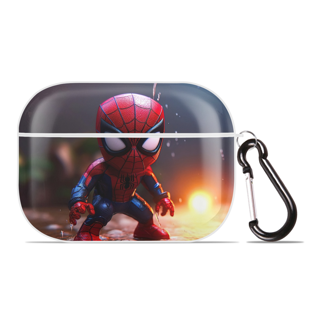 （画像用） Spider Man スパイダーマン 【AirPods Pro用】ハードシェル保護ケース 耐衝撃・防指紋・カラビナ付き商品仕様