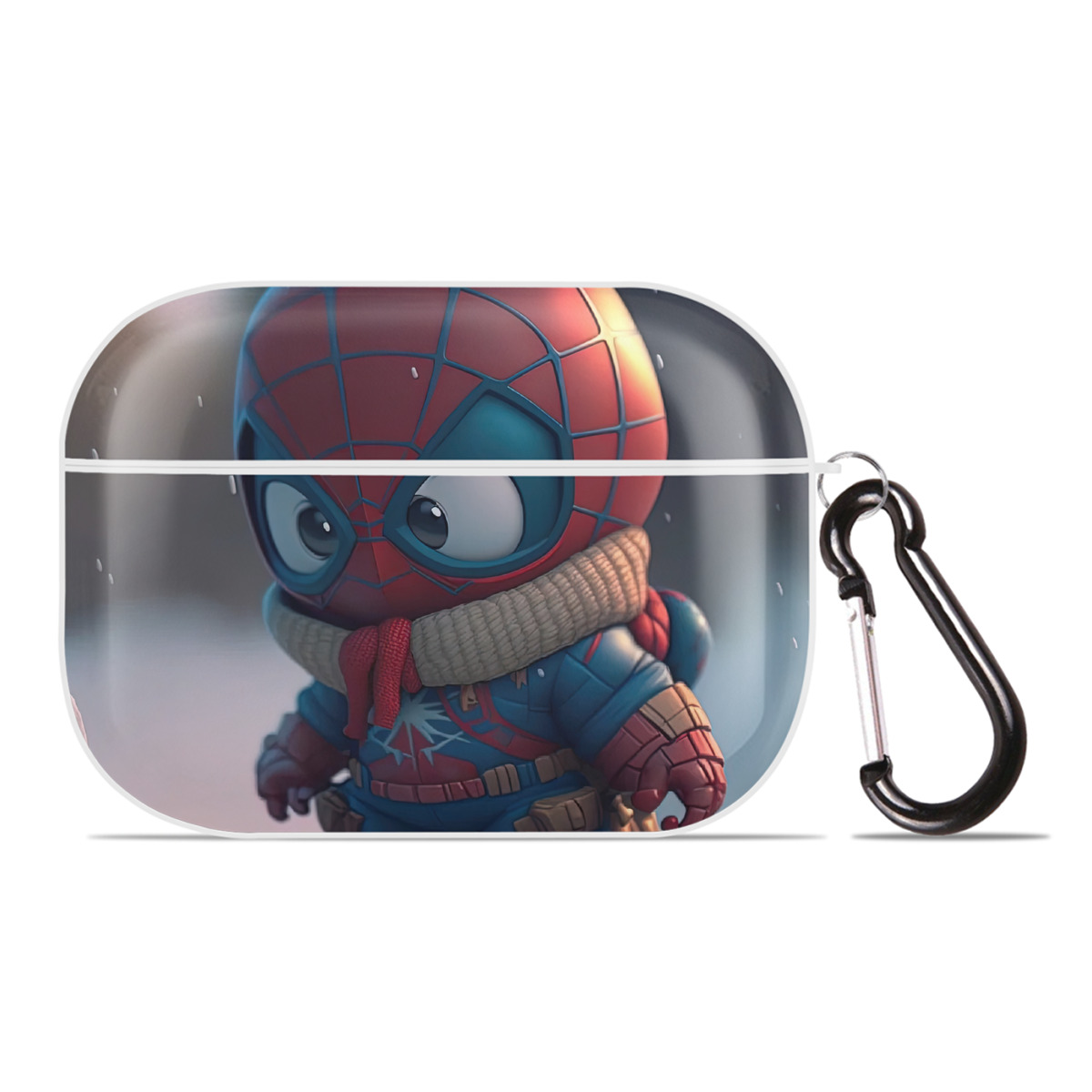 （画像用） Spider Man スパイダーマン 【AirPods Pro用】ハードシェル保護ケース 耐衝撃・防指紋・カラビナ付き商品仕様
