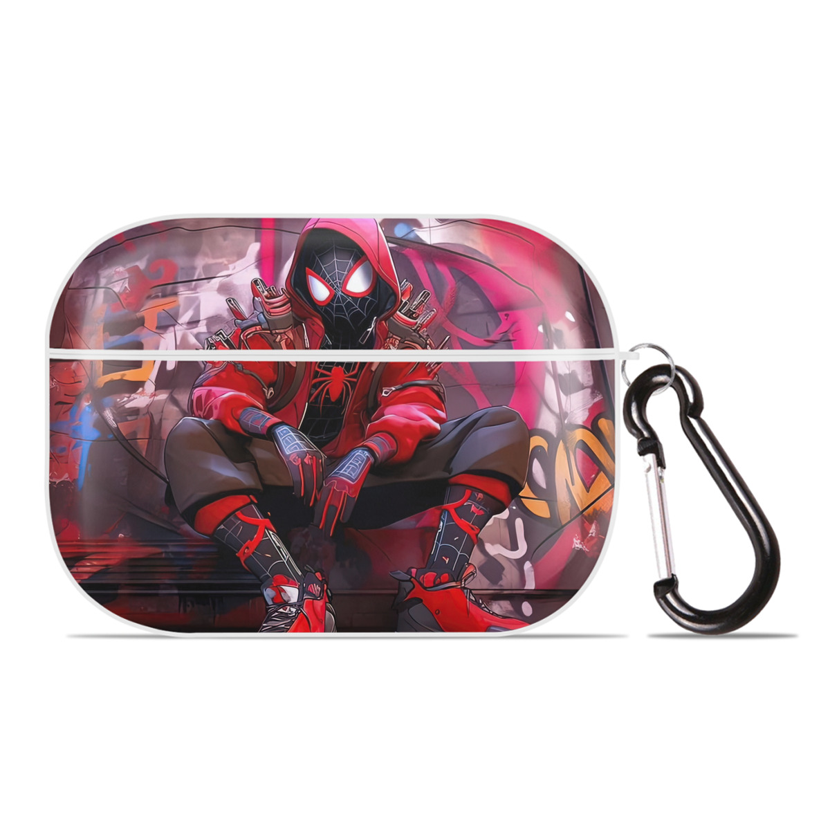 （画像用） Spider Man スパイダーマン 【AirPods Pro用】ハードシェル保護ケース 耐衝撃・防指紋・カラビナ付き商品仕様