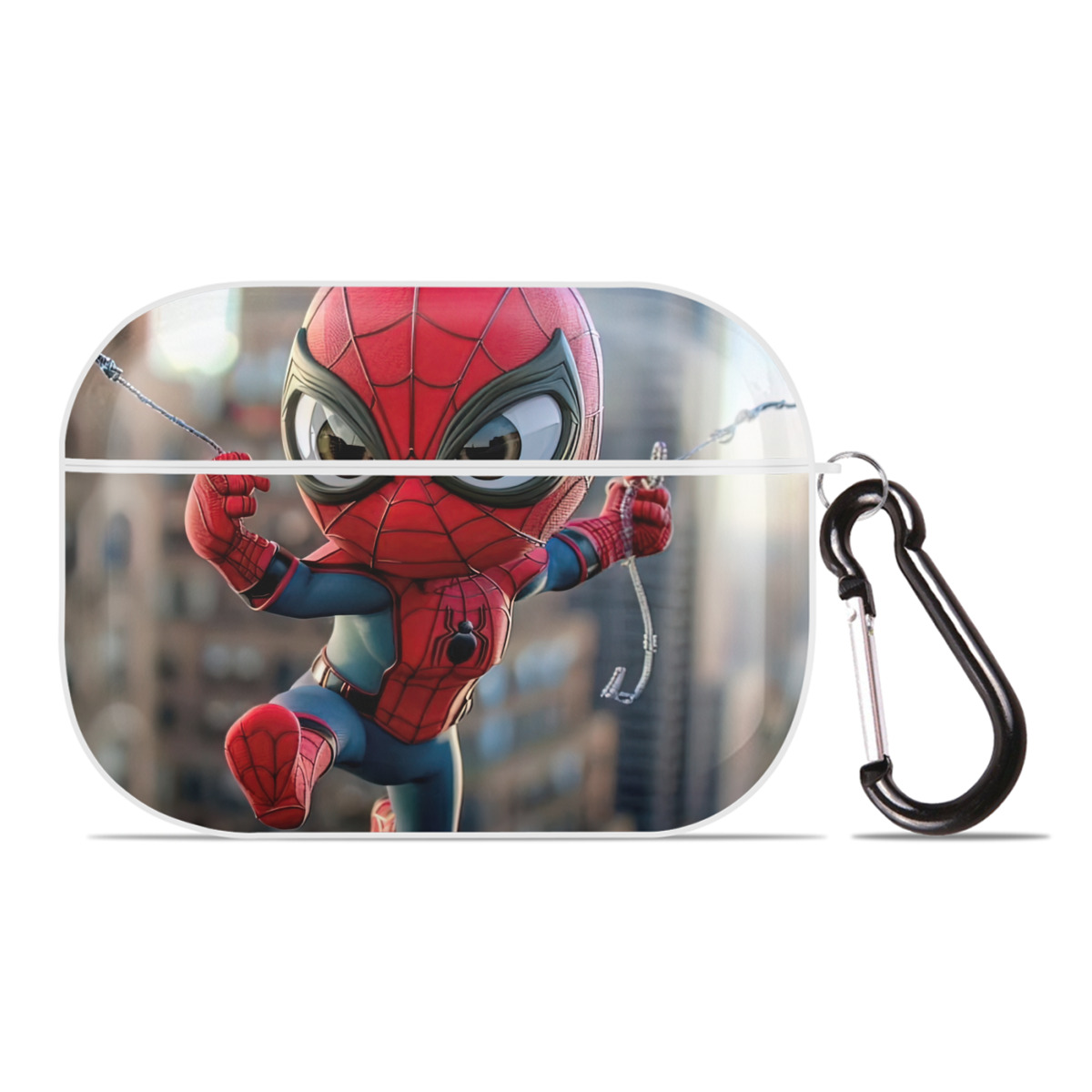 （画像用） Spider Man スパイダーマン 【AirPods Pro用】ハードシェル保護ケース 耐衝撃・防指紋・カラビナ付き商品仕様