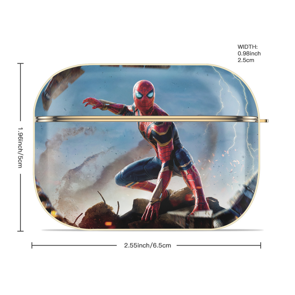 Spider Man スパイダーマン 【AirPods Pro用】ハードシェル保護ケース｜耐衝撃・防指紋・カラビナ付き商品仕様