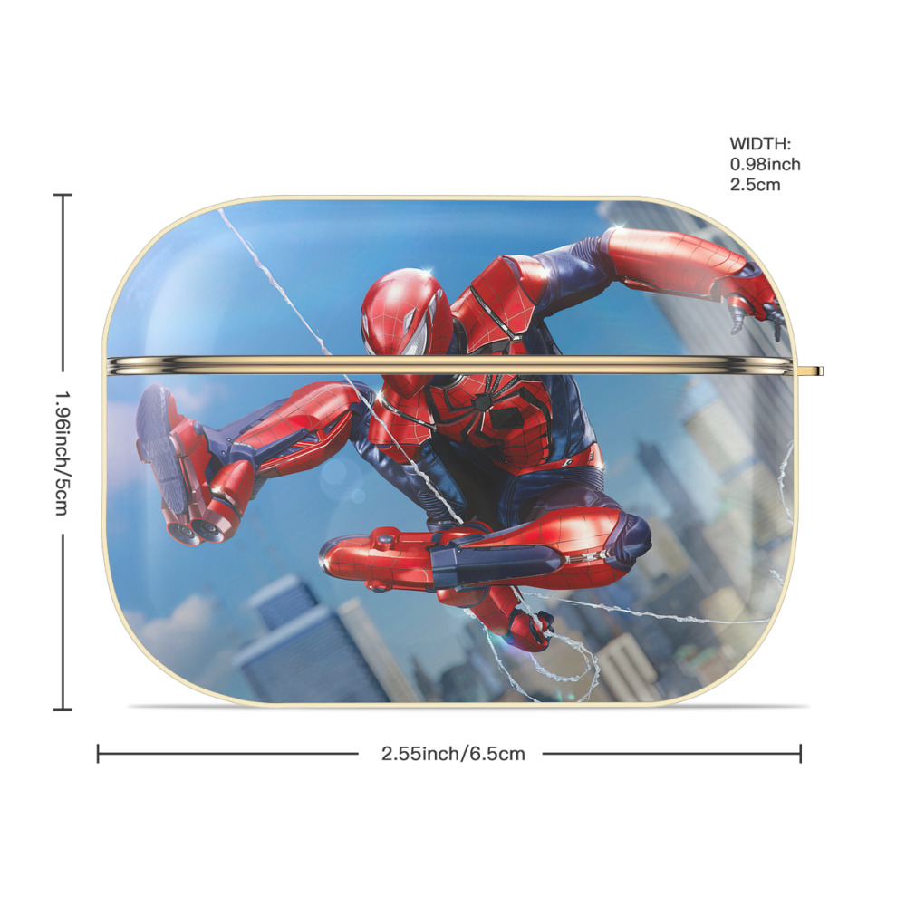 Spider Man スパイダーマン 【AirPods Pro用】ハードシェル保護ケース｜耐衝撃・防指紋・カラビナ付き商品仕様