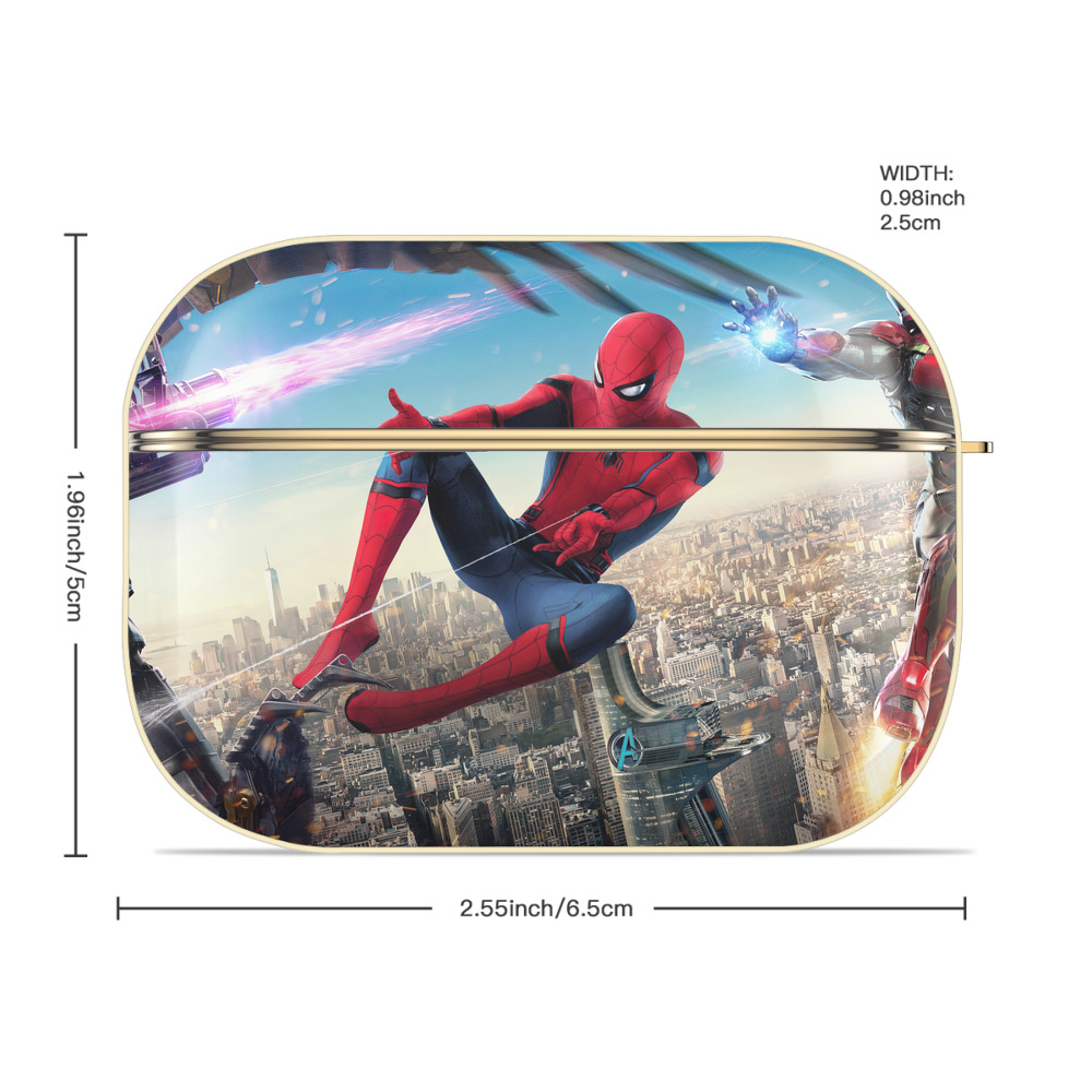 Spider Man スパイダーマン 【AirPods Pro用】ハードシェル保護ケース｜耐衝撃・防指紋・カラビナ付き商品仕様
