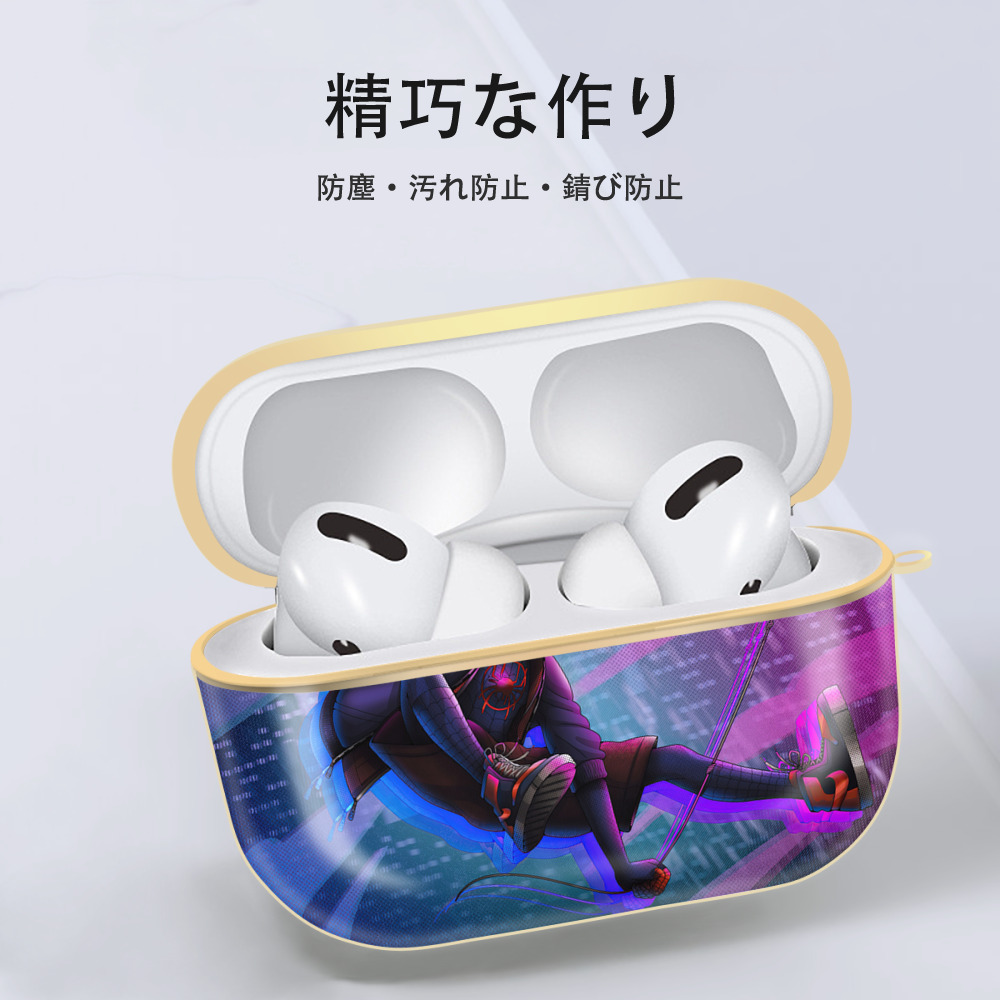 Spider Man スパイダーマン 【AirPods Pro用】ハードシェル保護ケース｜耐衝撃・防指紋・カラビナ付き商品仕様