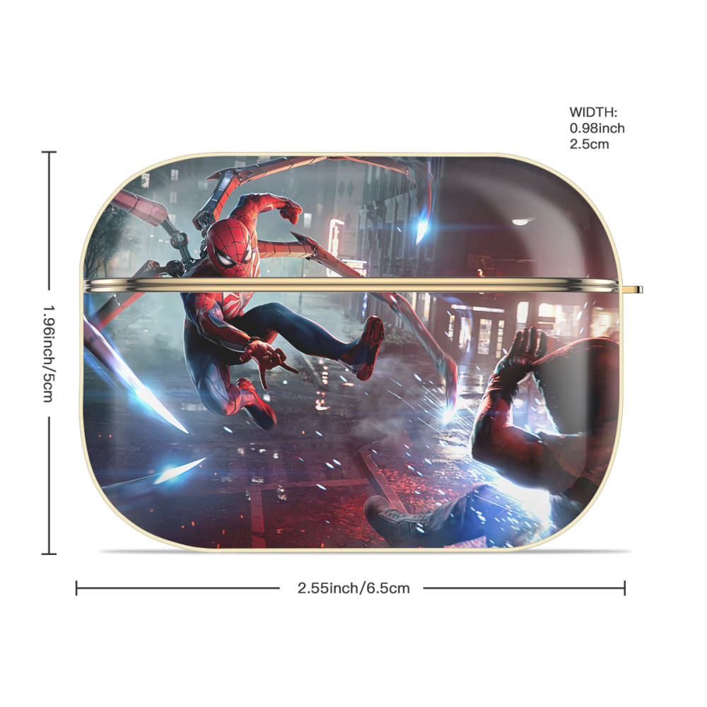 Spider Man スパイダーマン 【AirPods Pro用】ハードシェル保護ケース｜耐衝撃・防指紋・カラビナ付き商品仕様