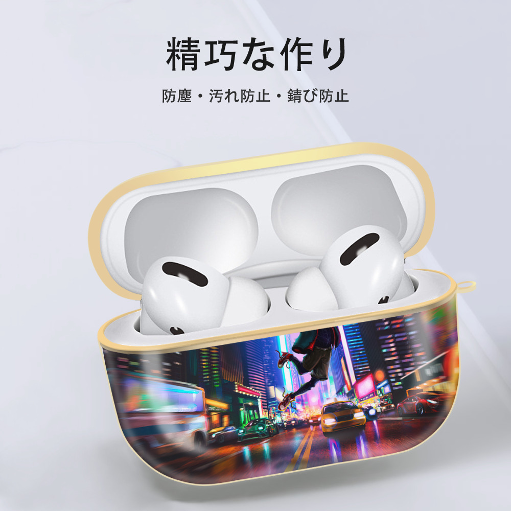 Spider Man スパイダーマン 【AirPods Pro用】ハードシェル保護ケース｜耐衝撃・防指紋・カラビナ付き商品仕様