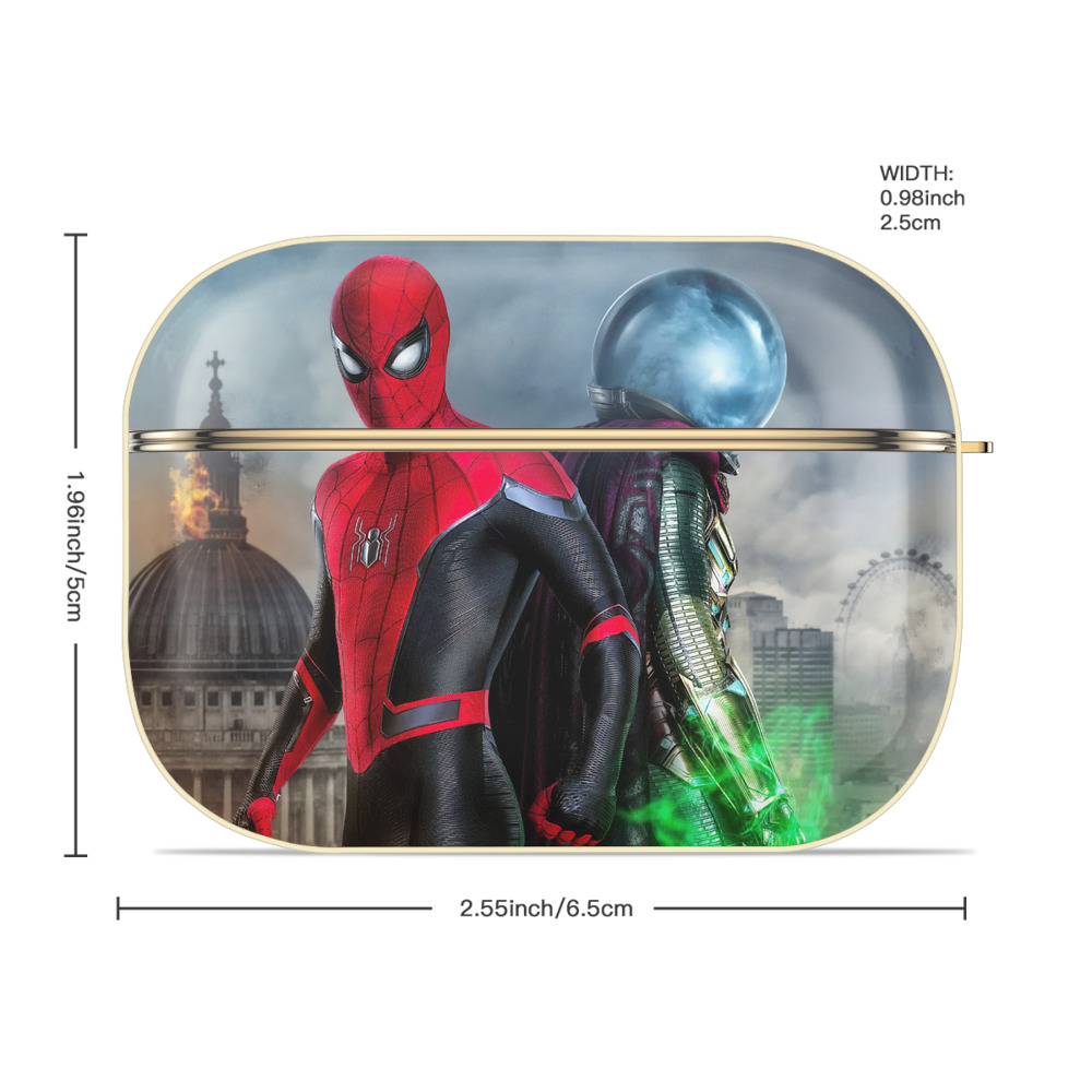 Spider Man スパイダーマン 【AirPods Pro用】ハードシェル保護ケース｜耐衝撃・防指紋・カラビナ付き商品仕様