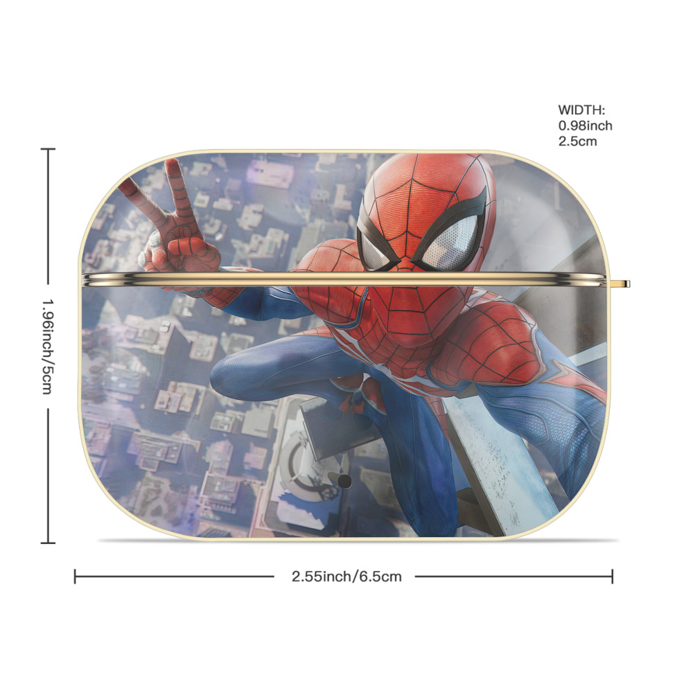 Spider Man スパイダーマン 【AirPods Pro用】ハードシェル保護ケース｜耐衝撃・防指紋・カラビナ付き商品仕様
