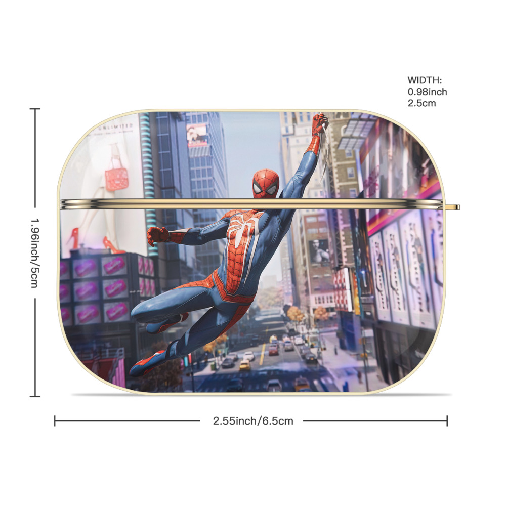 Spider Man スパイダーマン 【AirPods Pro用】ハードシェル保護ケース｜耐衝撃・防指紋・カラビナ付き商品仕様