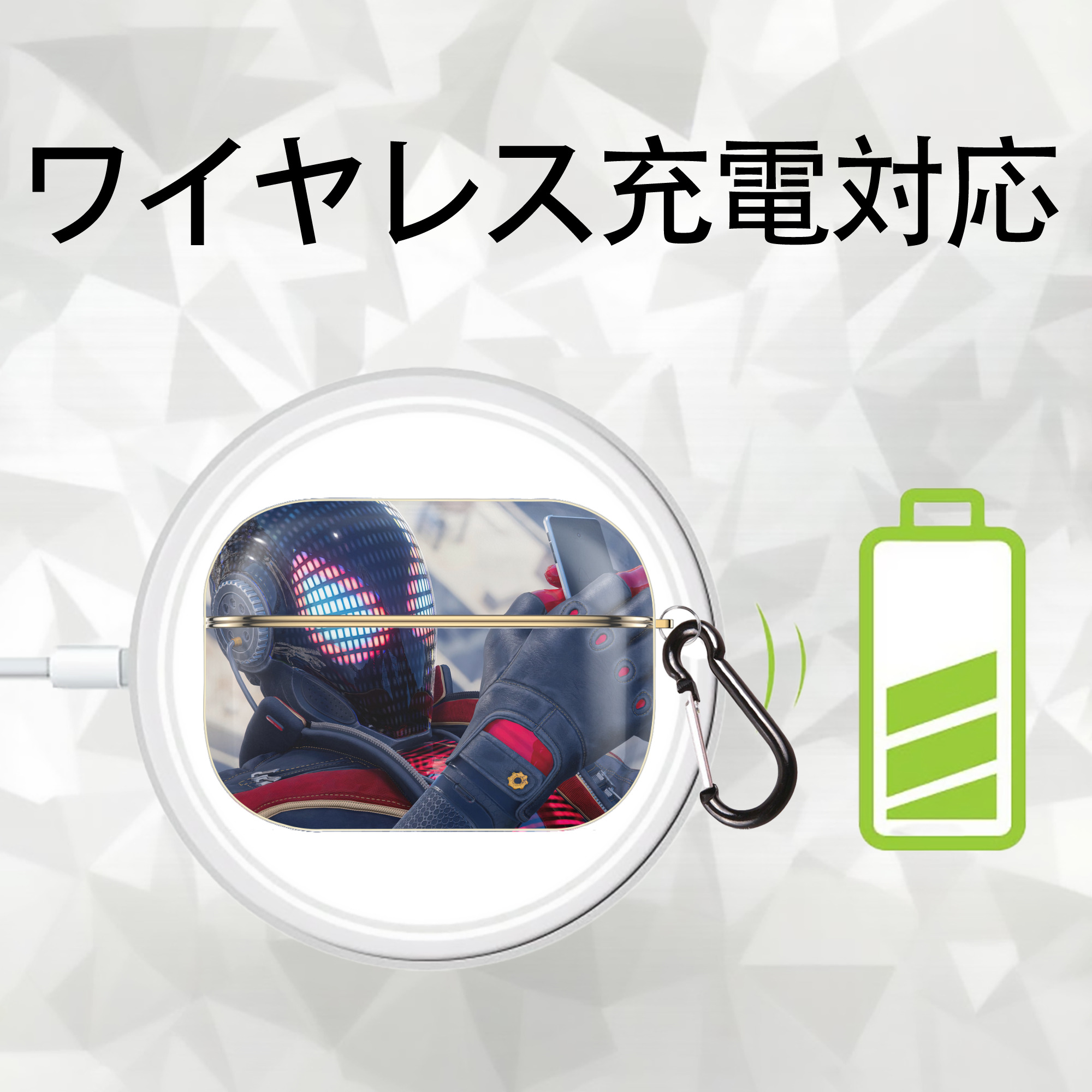 Spider Man スパイダーマン 【AirPods Pro用】ハードシェル保護ケース｜耐衝撃・防指紋・カラビナ付き商品仕様