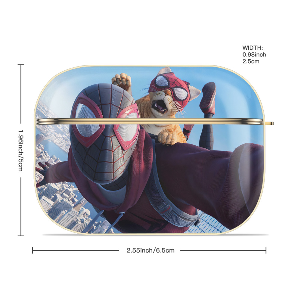 Spider Man スパイダーマン 【AirPods Pro用】ハードシェル保護ケース｜耐衝撃・防指紋・カラビナ付き商品仕様