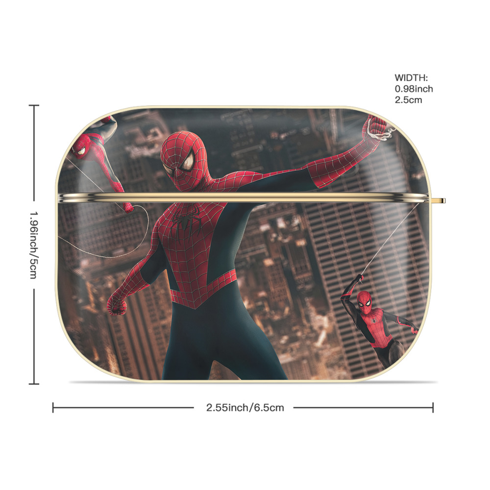 Spider Man スパイダーマン 【AirPods Pro用】ハードシェル保護ケース｜耐衝撃・防指紋・カラビナ付き商品仕様