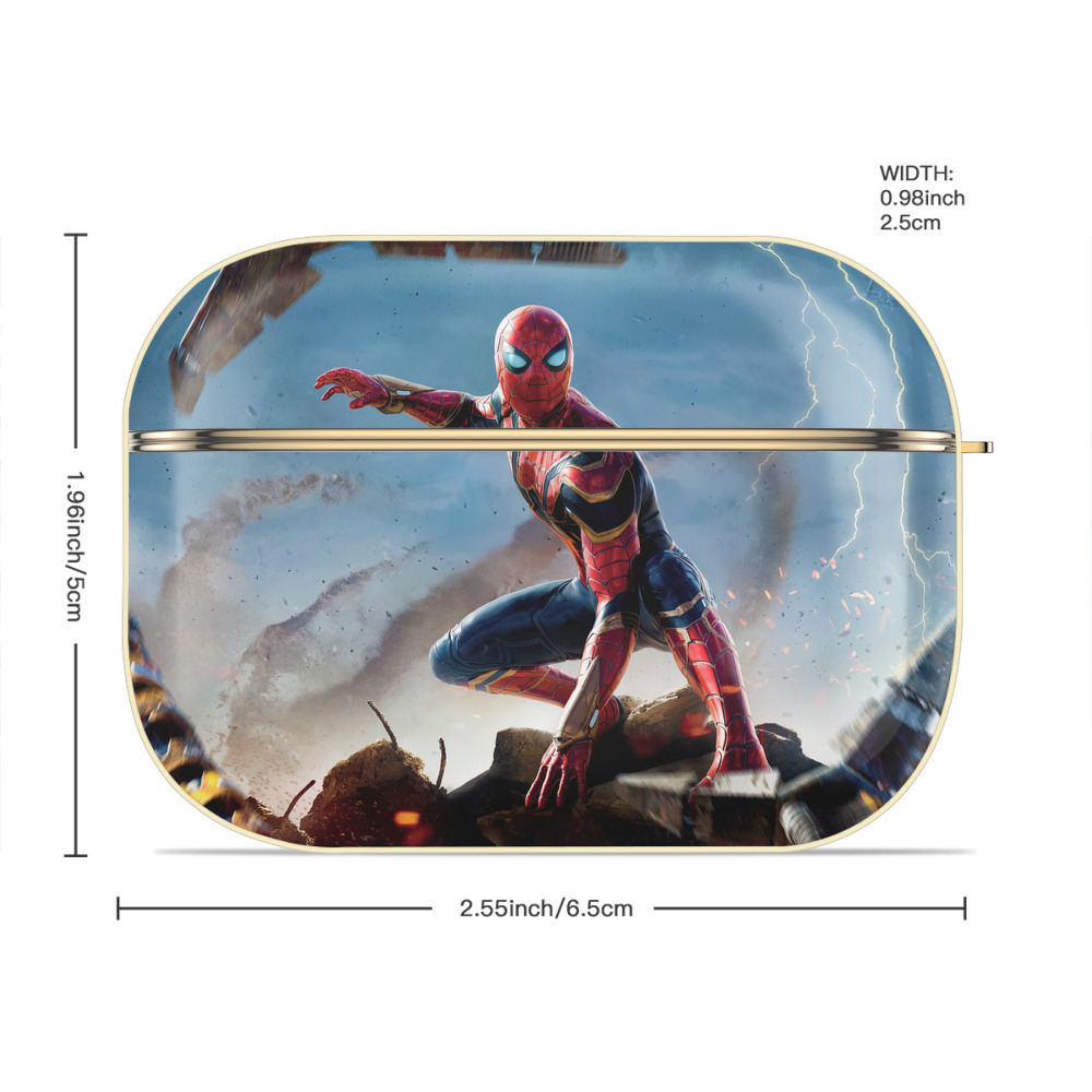 Spider Man スパイダーマン 【AirPods Pro用】ハードシェル保護ケース｜耐衝撃・防指紋・カラビナ付き商品仕様