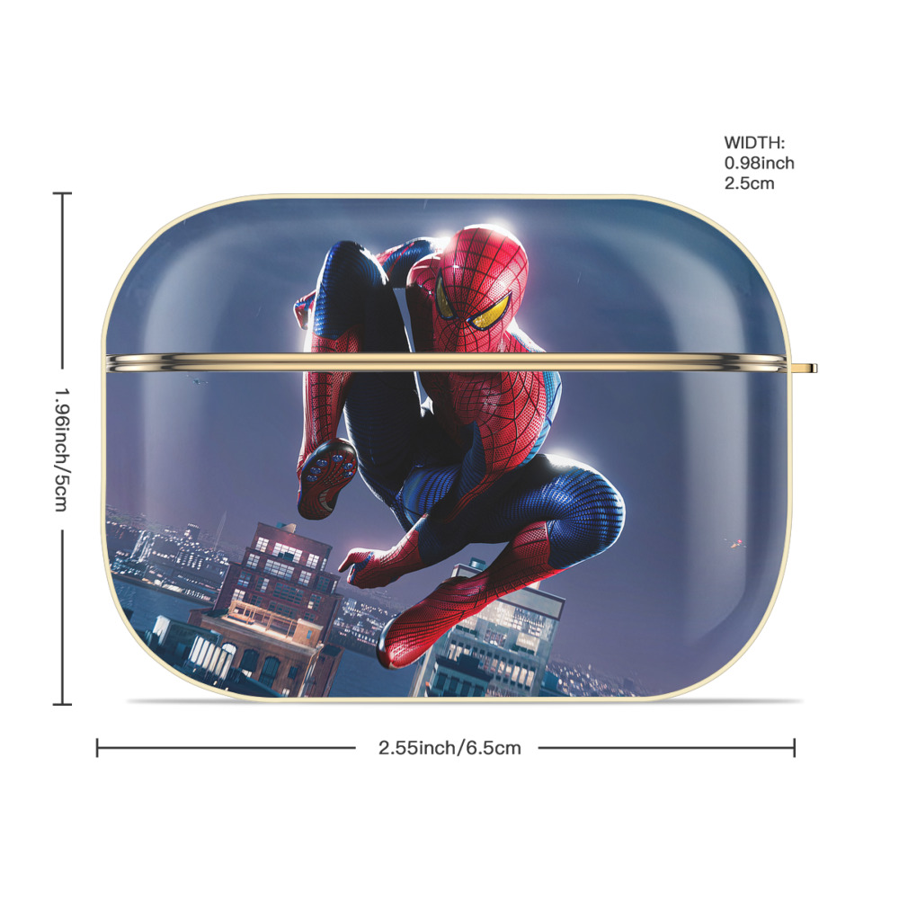 Spider Man スパイダーマン 【AirPods Pro用】ハードシェル保護ケース｜耐衝撃・防指紋・カラビナ付き商品仕様