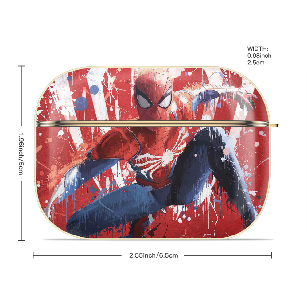 Spider Man スパイダーマン 【AirPods Pro用】ハードシェル保護ケース｜耐衝撃・防指紋・カラビナ付き商品仕様