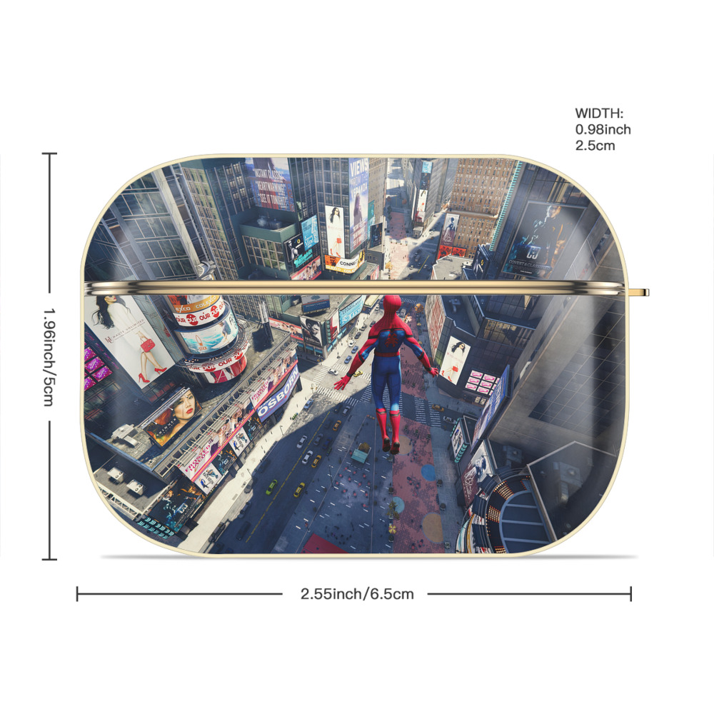 Spider Man スパイダーマン 【AirPods Pro用】ハードシェル保護ケース｜耐衝撃・防指紋・カラビナ付き商品仕様