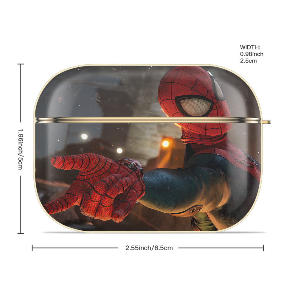 Spider Man スパイダーマン 【AirPods Pro用】ハードシェル保護ケース｜耐衝撃・防指紋・カラビナ付き商品仕様