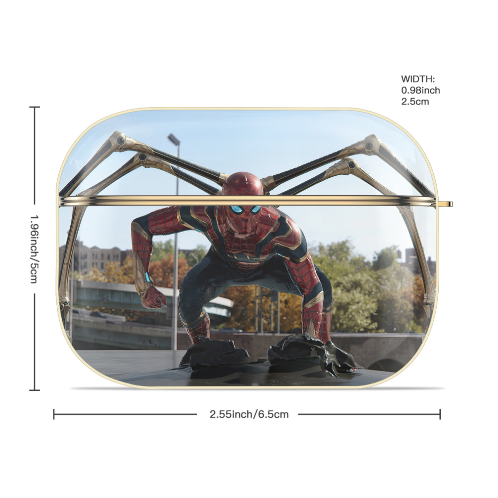 Spider Man スパイダーマン 【AirPods Pro用】ハードシェル保護ケース｜耐衝撃・防指紋・カラビナ付き商品仕様