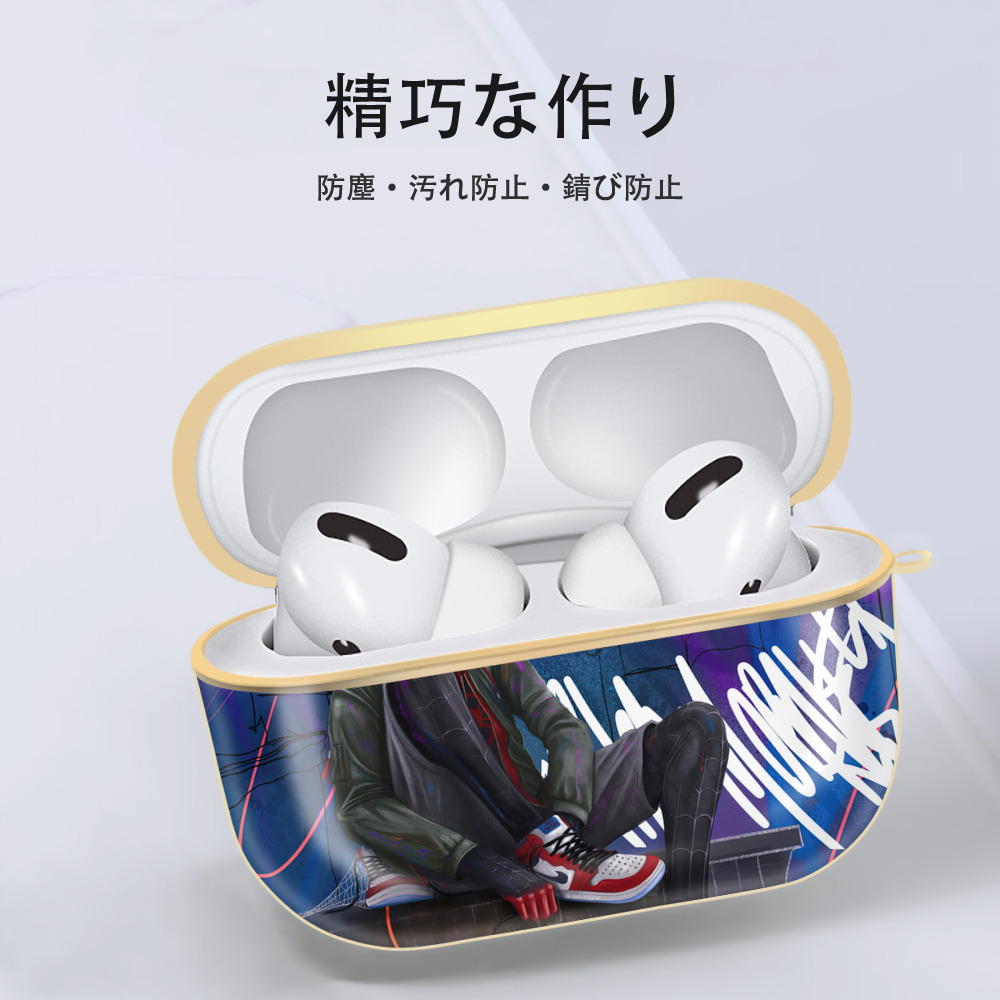 Spider Man スパイダーマン 【AirPods Pro用】ハードシェル保護ケース｜耐衝撃・防指紋・カラビナ付き商品仕様