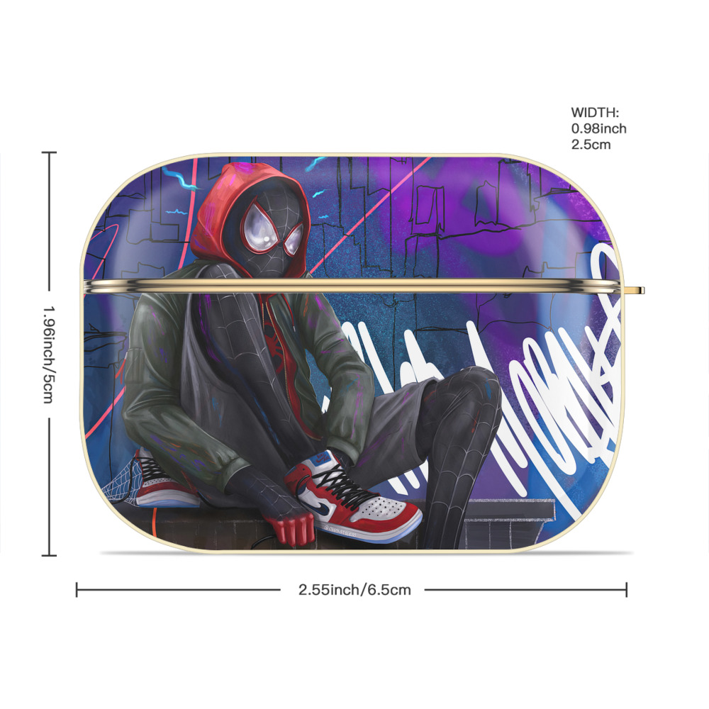 Spider Man スパイダーマン 【AirPods Pro用】ハードシェル保護ケース｜耐衝撃・防指紋・カラビナ付き商品仕様