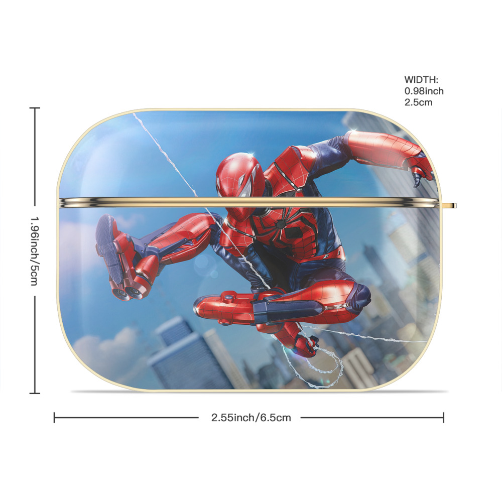 Spider Man スパイダーマン 【AirPods Pro用】ハードシェル保護ケース｜耐衝撃・防指紋・カラビナ付き商品仕様