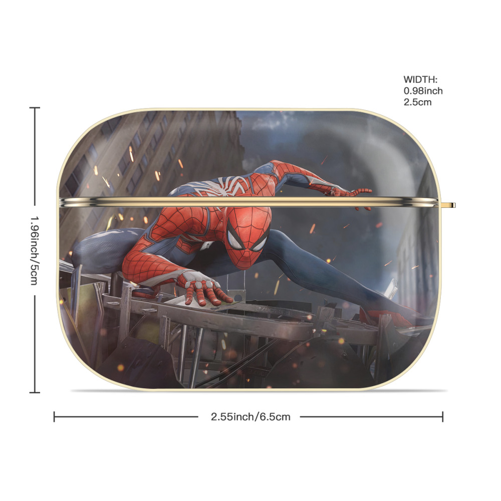 Spider Man スパイダーマン 【AirPods Pro用】ハードシェル保護ケース｜耐衝撃・防指紋・カラビナ付き商品仕様