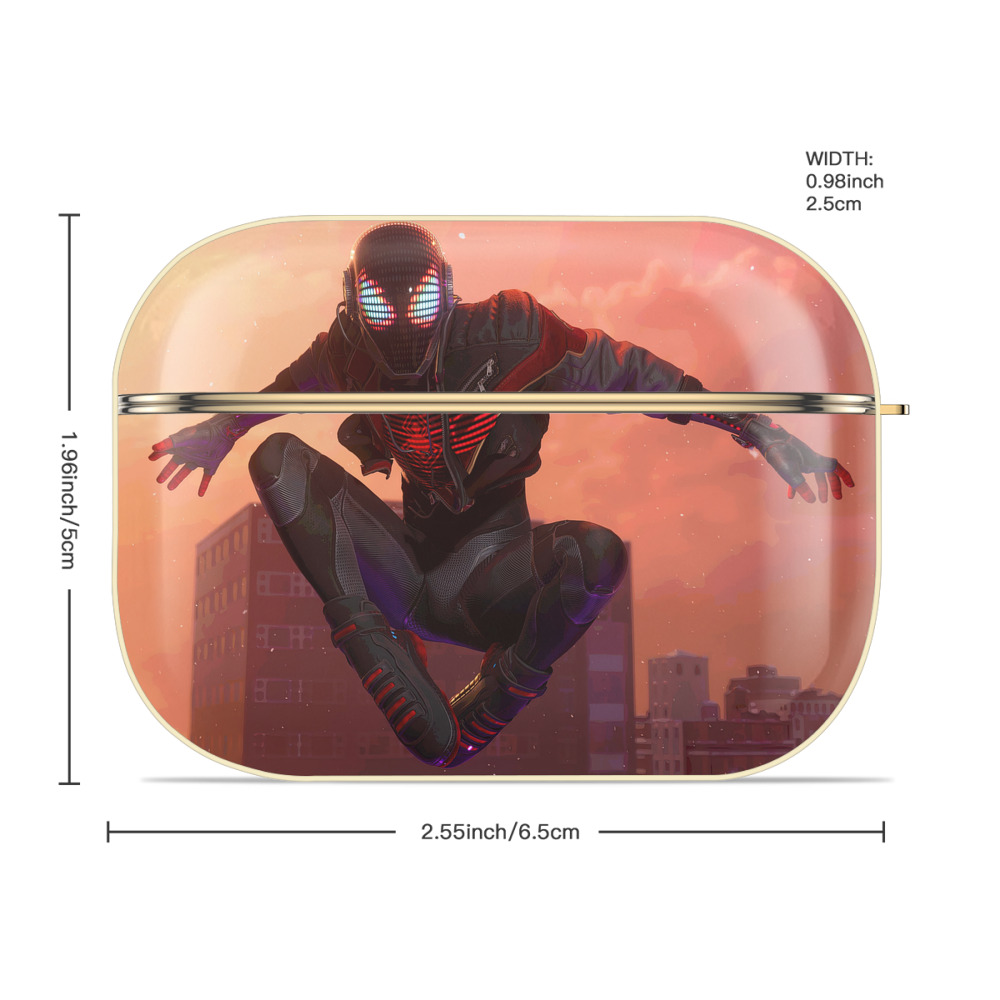 Spider Man スパイダーマン 【AirPods Pro用】ハードシェル保護ケース｜耐衝撃・防指紋・カラビナ付き商品仕様