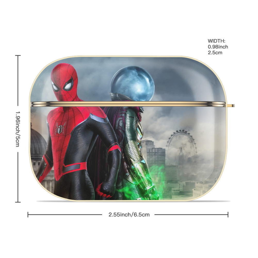 Spider Man スパイダーマン 【AirPods Pro用】ハードシェル保護ケース｜耐衝撃・防指紋・カラビナ付き商品仕様