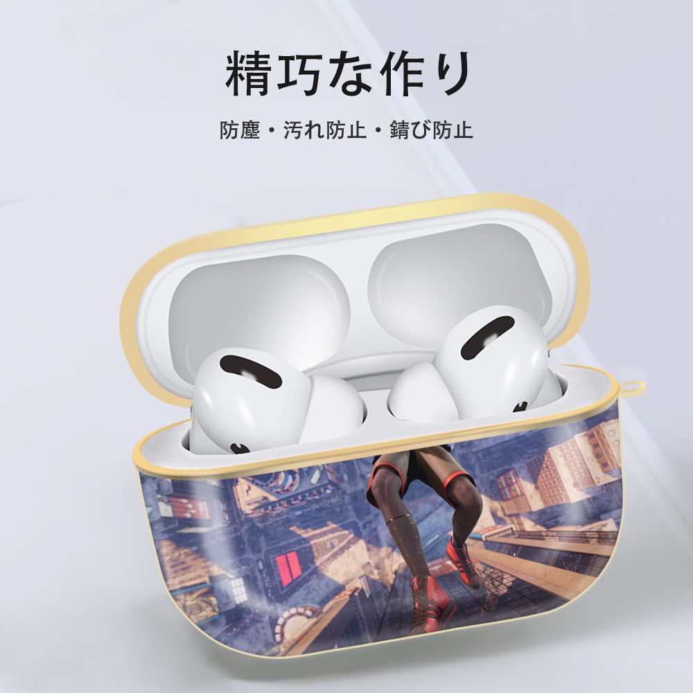 Spider Man スパイダーマン 【AirPods Pro用】ハードシェル保護ケース｜耐衝撃・防指紋・カラビナ付き商品仕様