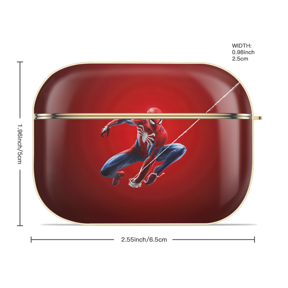 Spider Man スパイダーマン 【AirPods Pro用】ハードシェル保護ケース｜耐衝撃・防指紋・カラビナ付き商品仕様