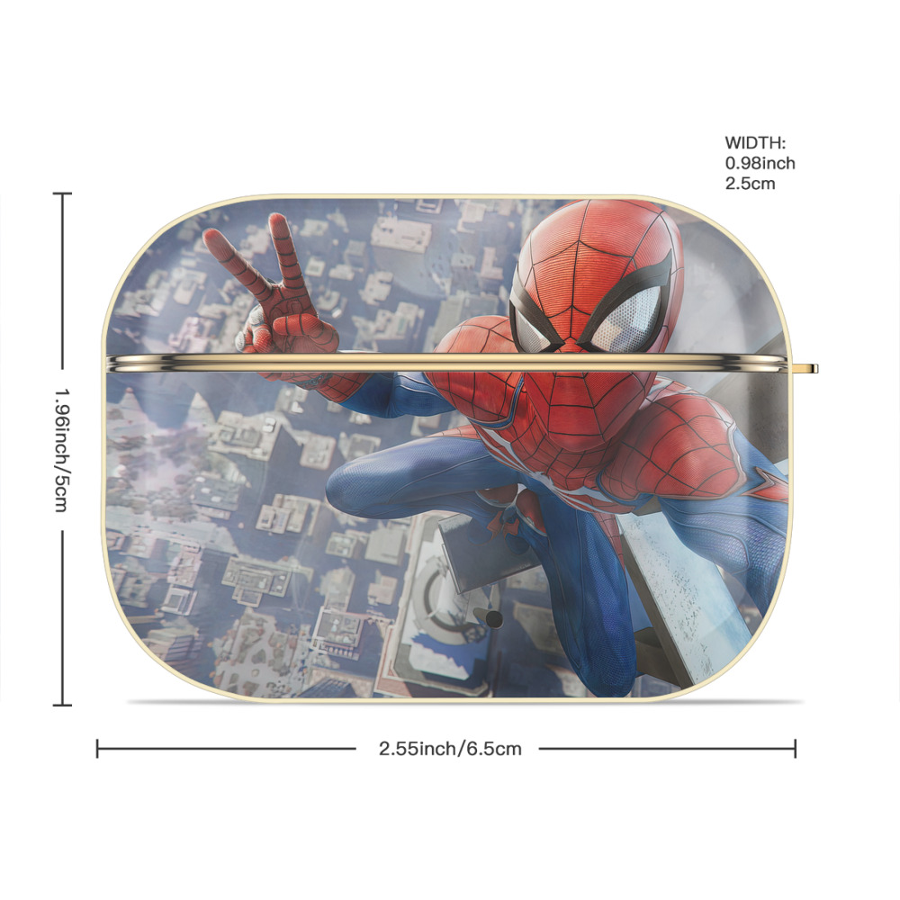 Spider Man スパイダーマン 【AirPods Pro用】ハードシェル保護ケース｜耐衝撃・防指紋・カラビナ付き商品仕様