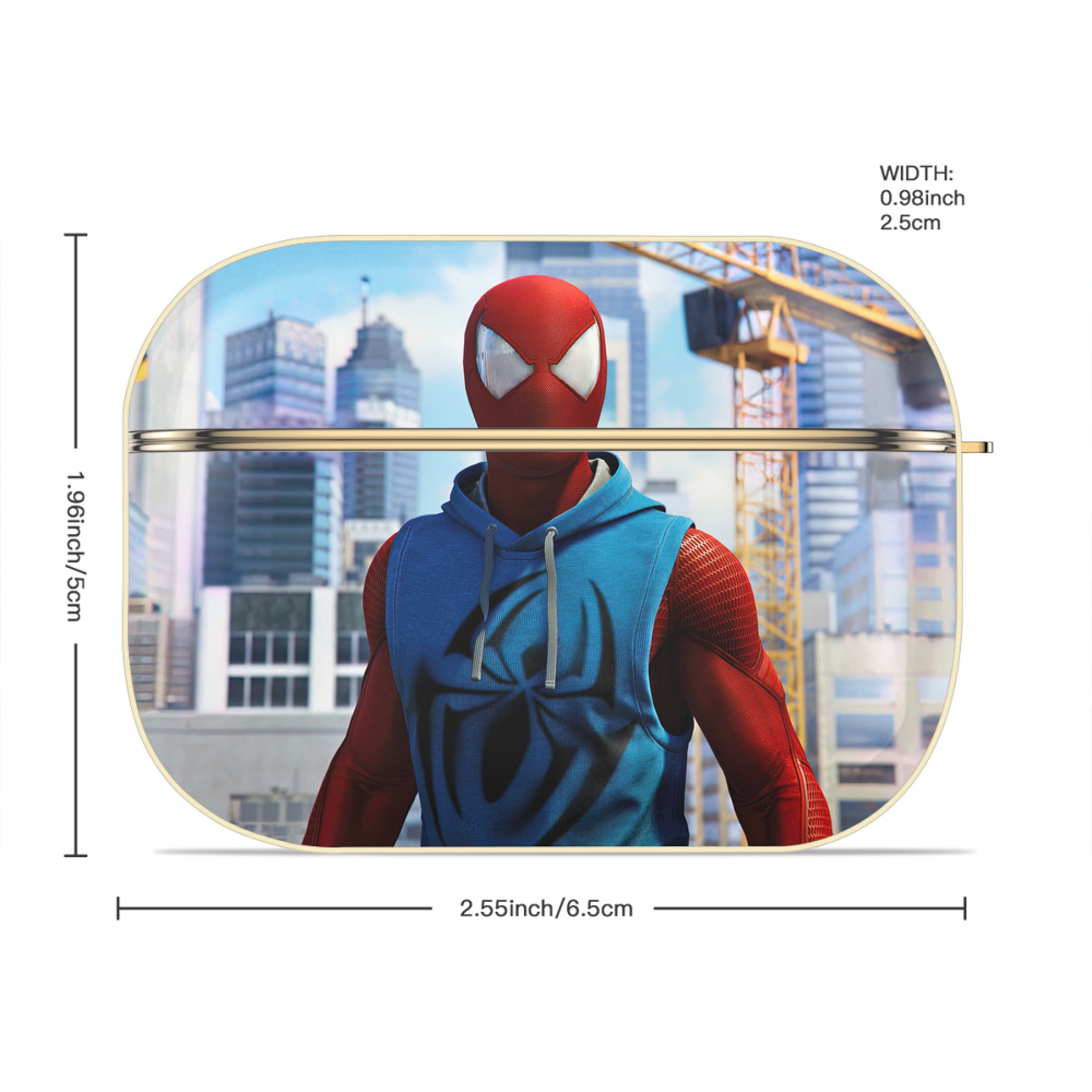 Spider Man スパイダーマン 【AirPods Pro用】ハードシェル保護ケース｜耐衝撃・防指紋・カラビナ付き商品仕様