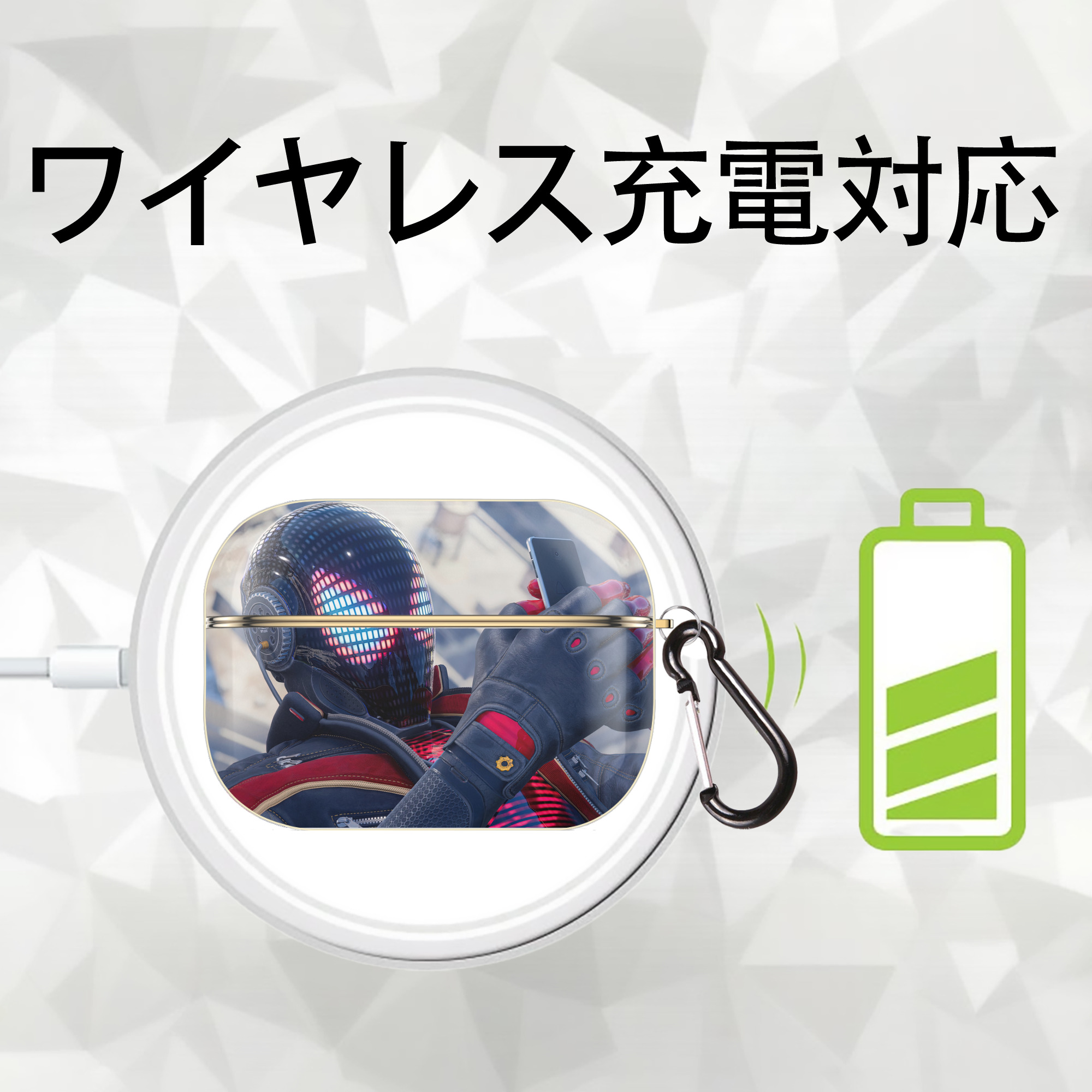 Spider Man スパイダーマン 【AirPods Pro用】ハードシェル保護ケース｜耐衝撃・防指紋・カラビナ付き商品仕様
