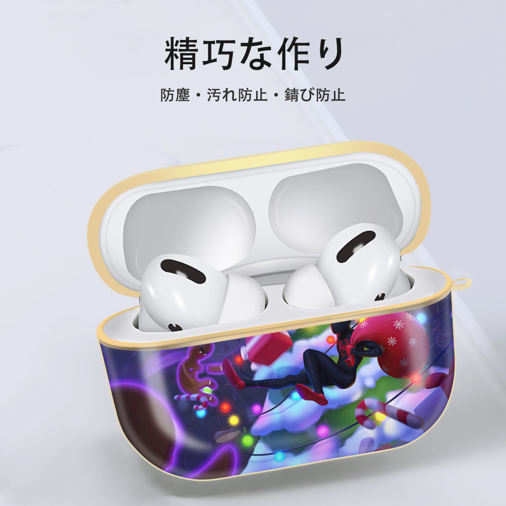 Spider Man スパイダーマン 【AirPods Pro用】ハードシェル保護ケース｜耐衝撃・防指紋・カラビナ付き商品仕様