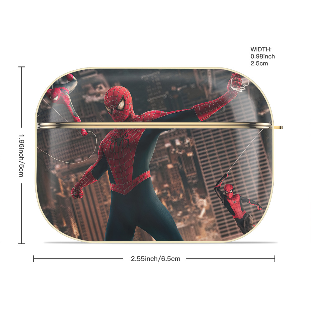 Spider Man スパイダーマン 【AirPods Pro用】ハードシェル保護ケース｜耐衝撃・防指紋・カラビナ付き商品仕様