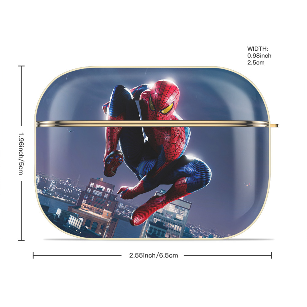 Spider Man スパイダーマン 【AirPods Pro用】ハードシェル保護ケース｜耐衝撃・防指紋・カラビナ付き商品仕様