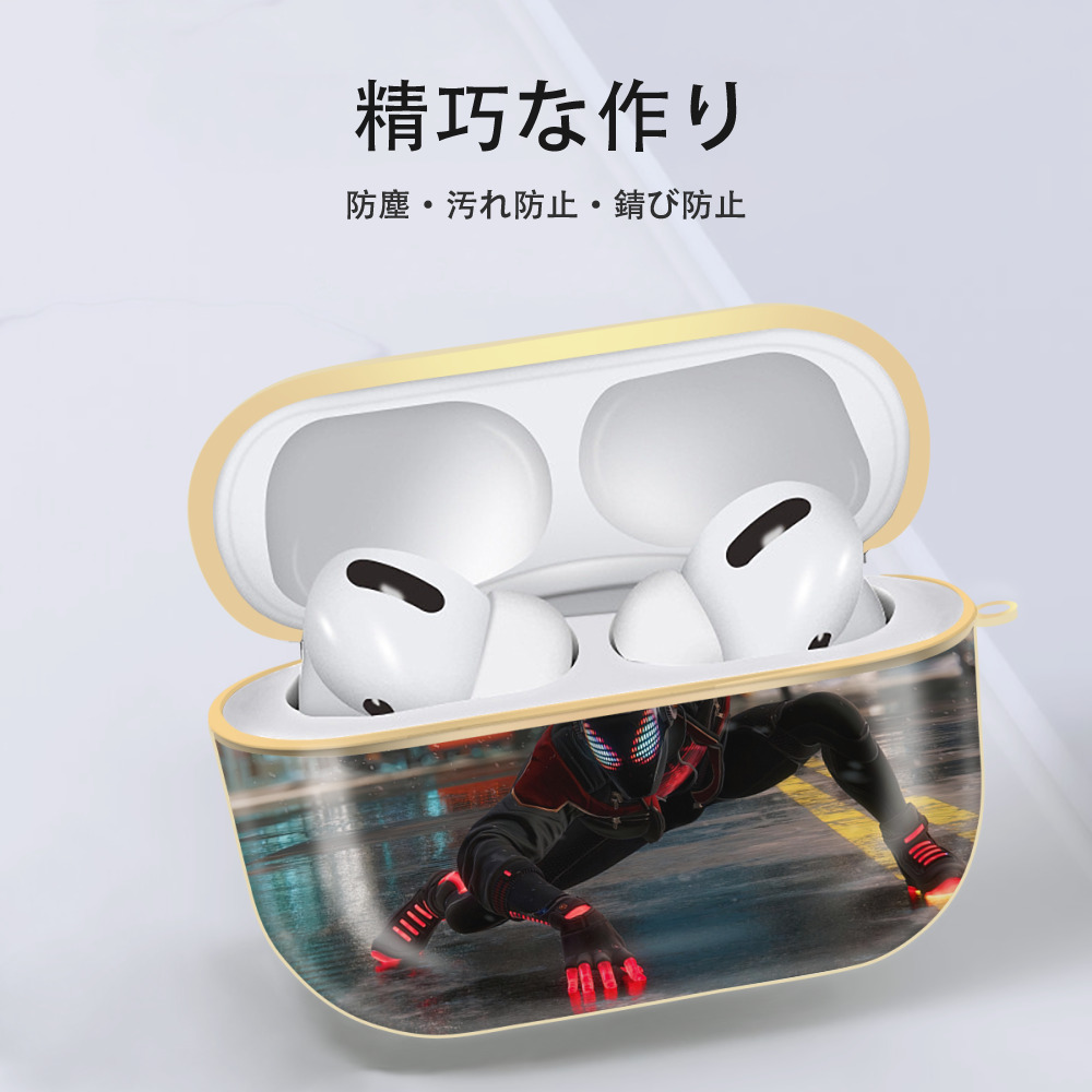 Spider Man スパイダーマン 【AirPods Pro用】ハードシェル保護ケース｜耐衝撃・防指紋・カラビナ付き商品仕様