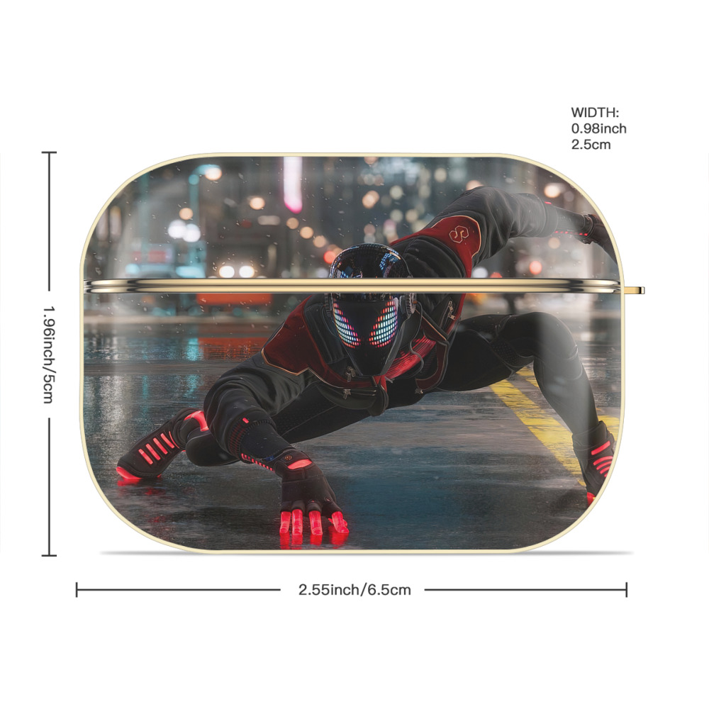 Spider Man スパイダーマン 【AirPods Pro用】ハードシェル保護ケース｜耐衝撃・防指紋・カラビナ付き商品仕様