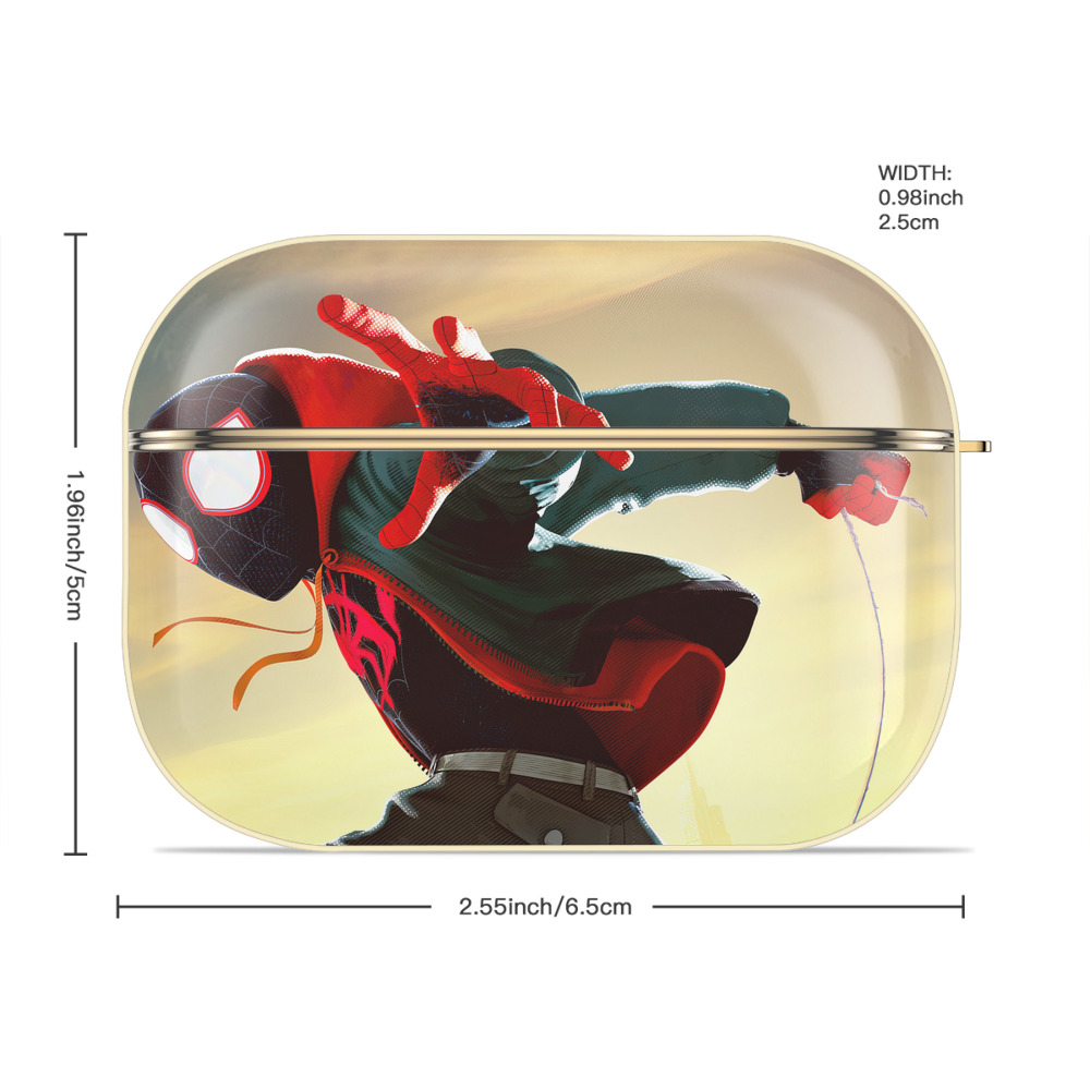 Spider Man スパイダーマン 【AirPods Pro用】ハードシェル保護ケース｜耐衝撃・防指紋・カラビナ付き商品仕様